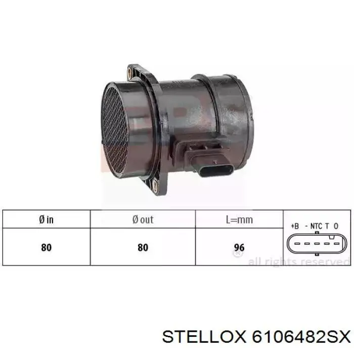 6106482SX Stellox sensor de flujo de aire/medidor de flujo (flujo de aire masibo)