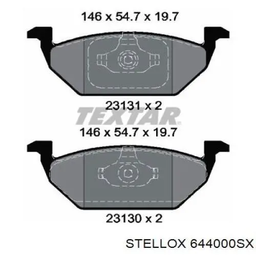 644000SX Stellox pastillas de freno delanteras