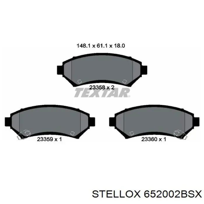 652002B-SX Stellox pastillas de freno delanteras