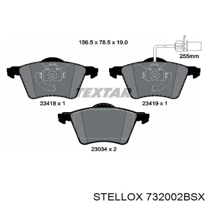 732002BSX Stellox pastillas de freno delanteras