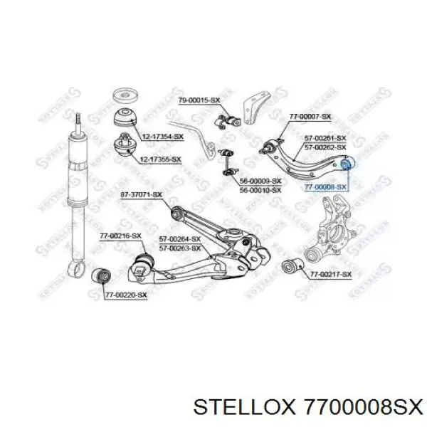 7700008SX Stellox silentblock de brazo de suspensión trasero superior