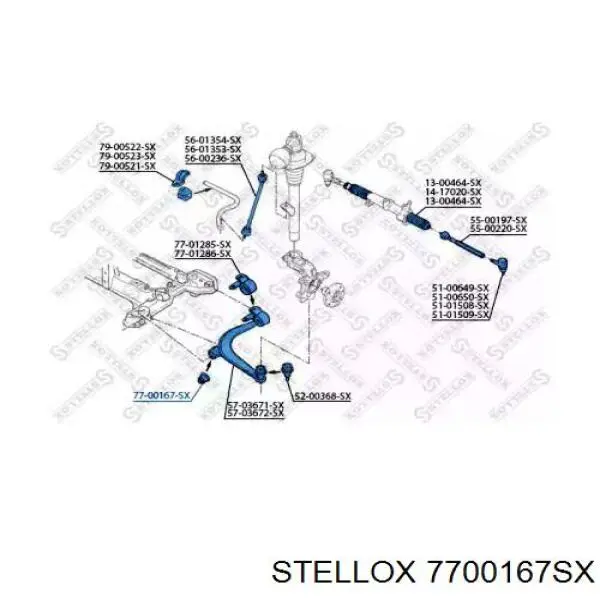 7700167SX Stellox silentblock de suspensión delantero inferior