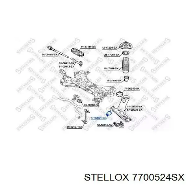 7700524SX Stellox silentblock de suspensión delantero inferior