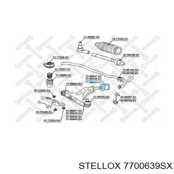 7700639SX Stellox silentblock de suspensión delantero inferior