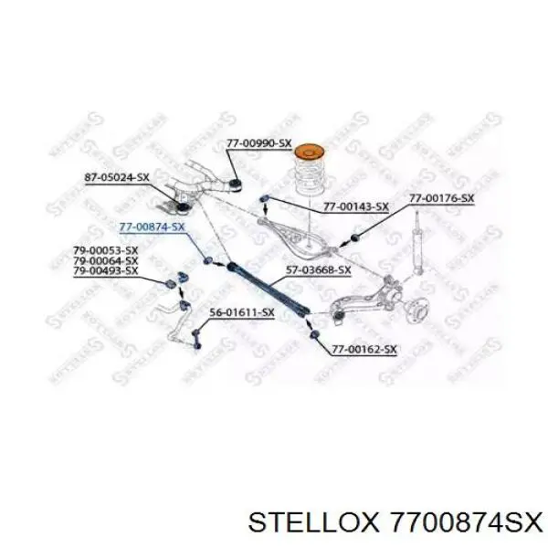 77-00874-SX Stellox suspensión, barra transversal trasera, interior