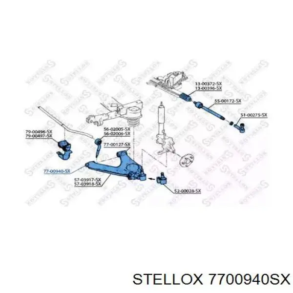 77-00940-SX Stellox silentblock de suspensión delantero inferior