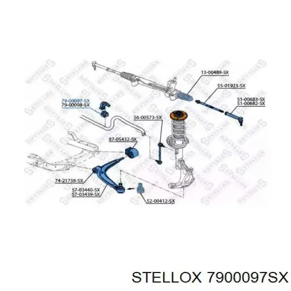 7900097SX Stellox casquillo de barra estabilizadora delantera