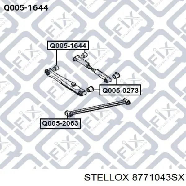 8771043SX Stellox suspensión, barra transversal trasera, interior