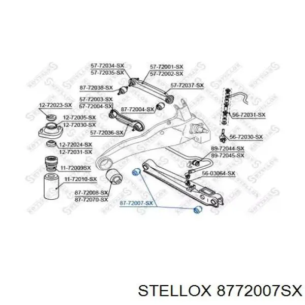 8772007SX Stellox suspensión, brazo oscilante trasero inferior