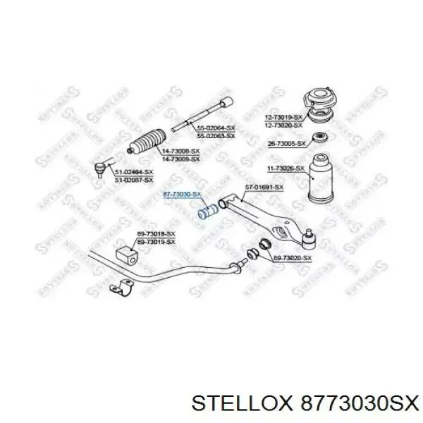 8773030SX Stellox silentblock de suspensión delantero inferior