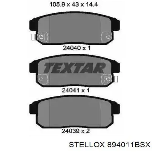 894011BSX Stellox pastillas de freno traseras