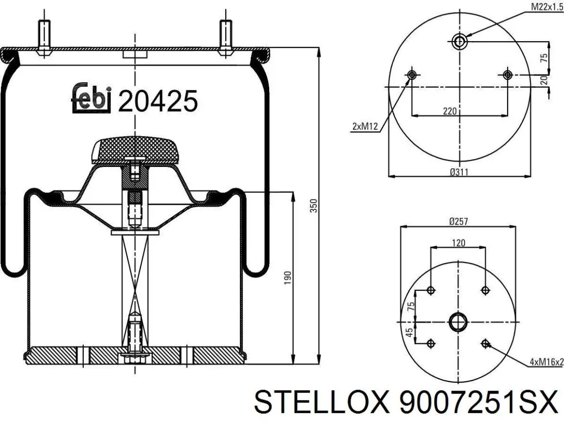 90-07251-SX Stellox muelle neumático, suspensión