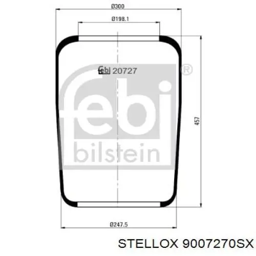 90-07270-SX Stellox muelle neumático, suspensión, eje trasero