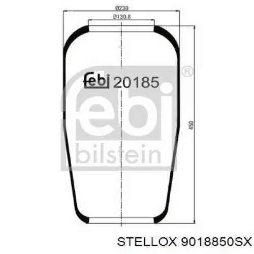 9018850SX Stellox muelle neumático, suspensión