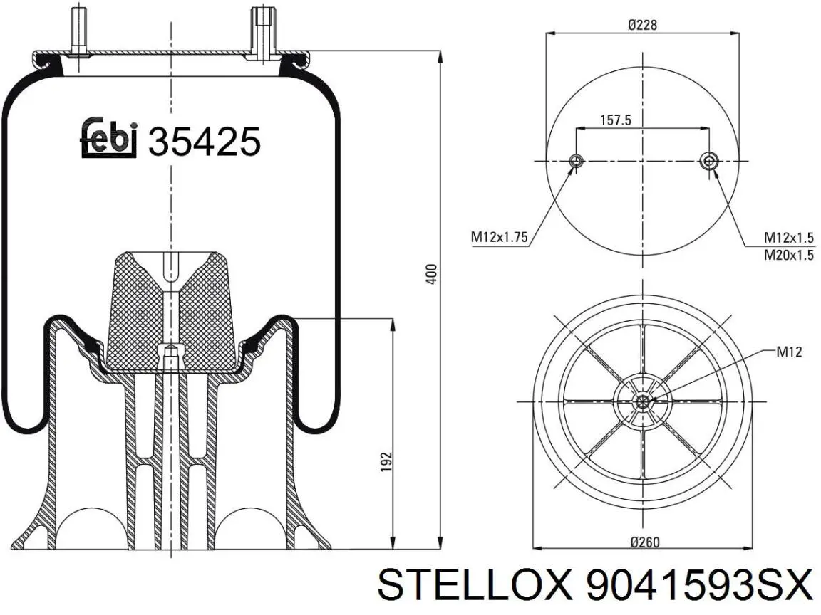 90-41593-SX Stellox muelle neumático, suspensión