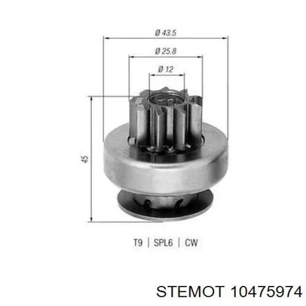 Bendix, motor de arranque Chevrolet Aveo 2 T250, T255