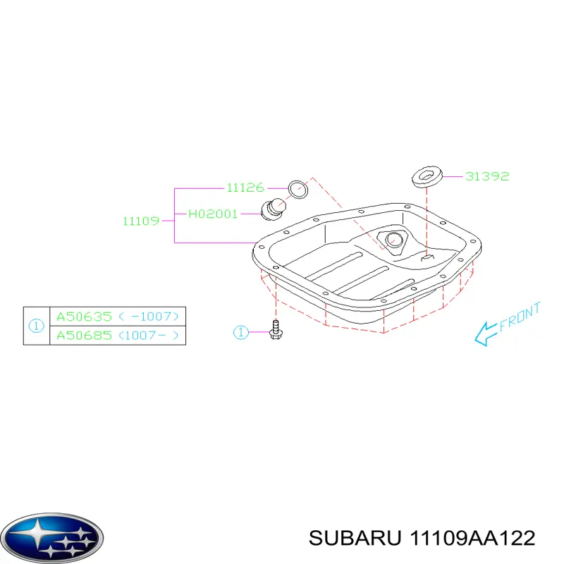 Cárter de aceite del motor Subaru 11109AA122 precio, desde 124,87 EUR