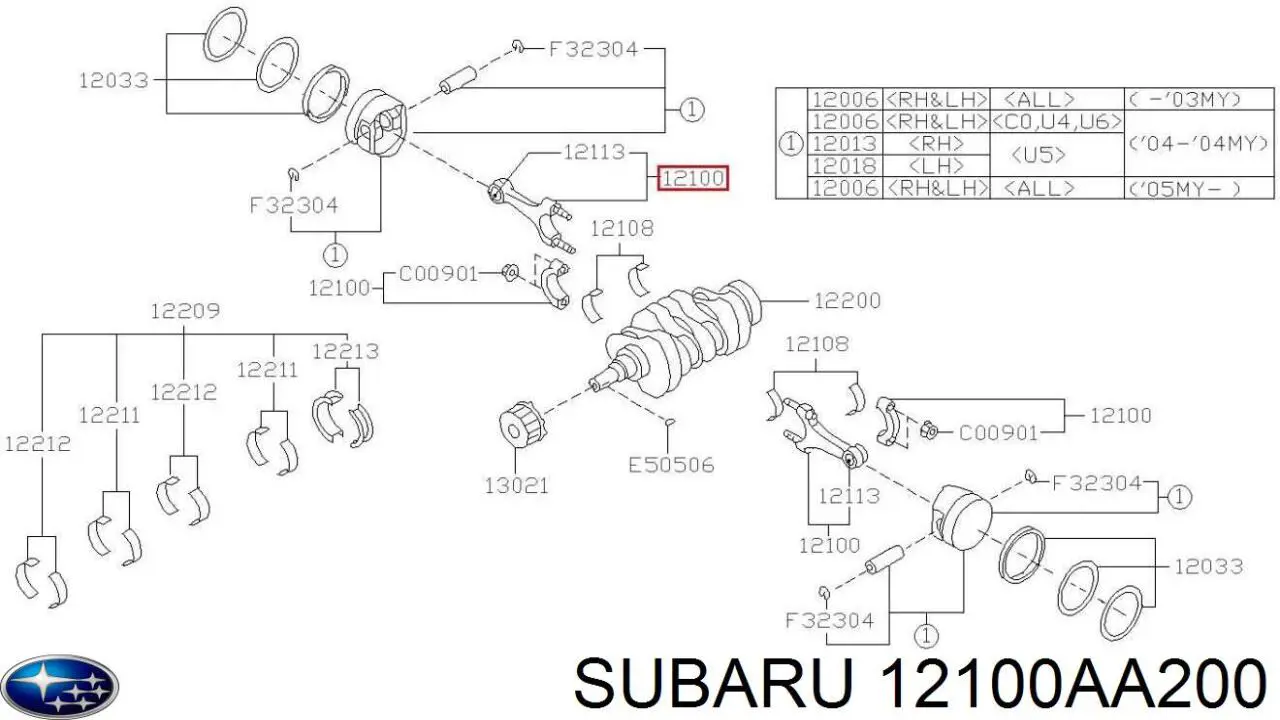 12100AA200 Subaru biela