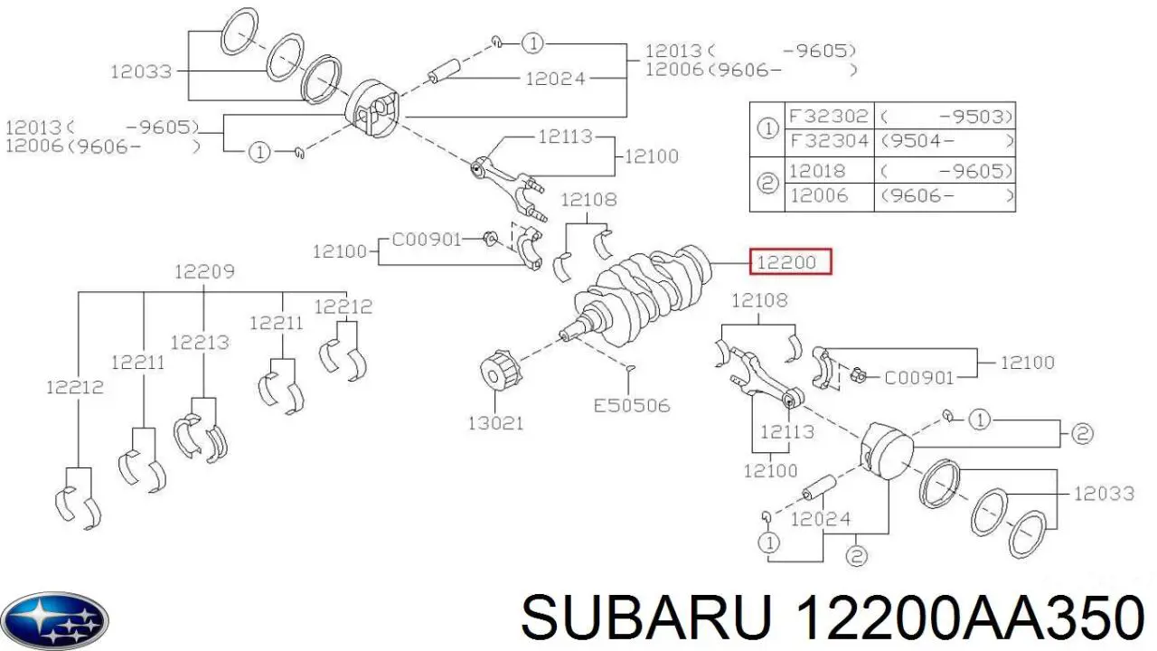 Comprar 12200AA350 Subaru Cigüeñal
