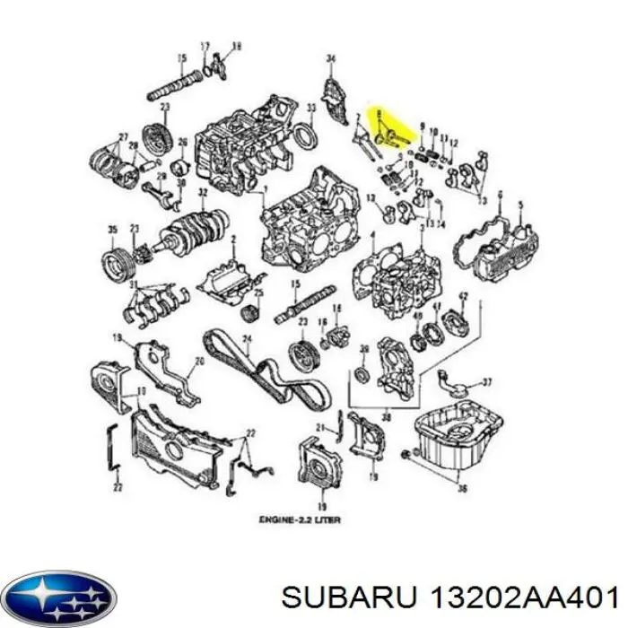 13202AA401 Subaru válvula de escape