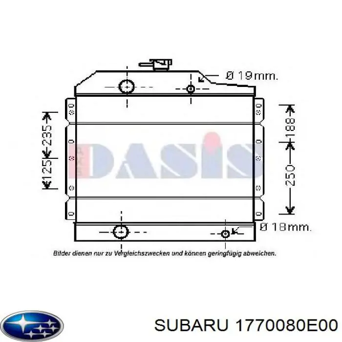 Comprar 1770080E00 Subaru Radiador de auto