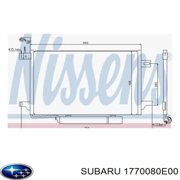 17700-80E00 Subaru radiador refrigeración del motor