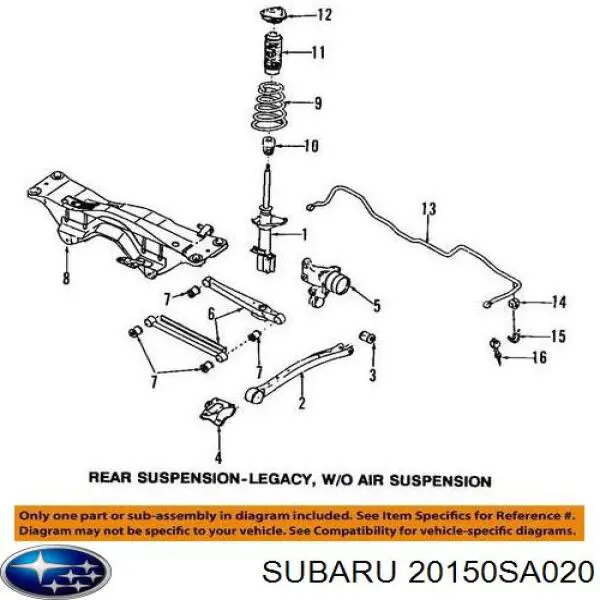 Subchasis trasero soporte motor Subaru 20150SA020 precio, desde 242,59 EUR