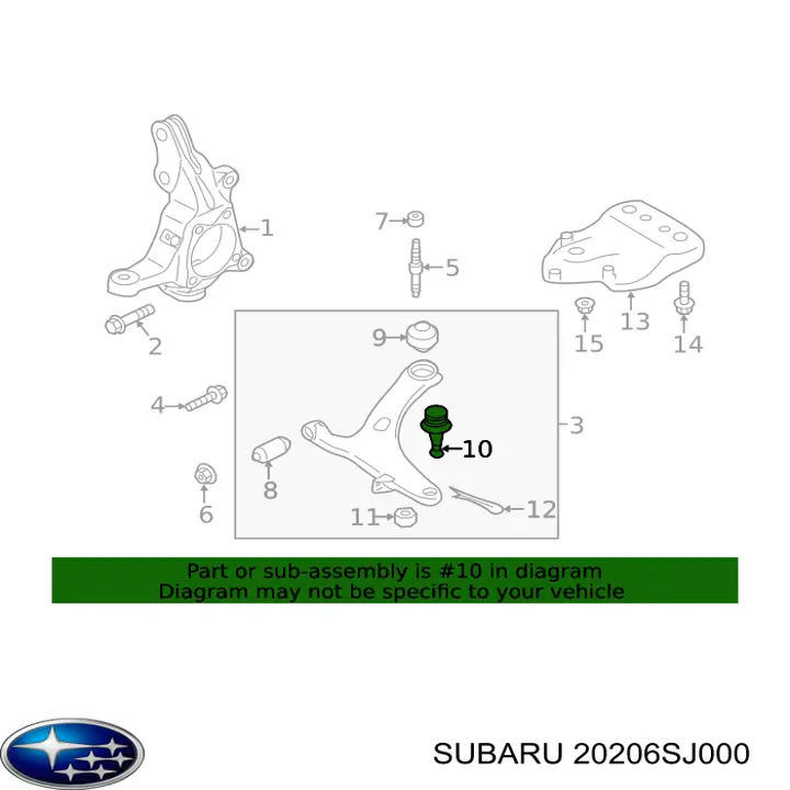 Rótula inferior de suspensión Subaru Forester III SUV (S12, SH) (2007 - 2012) precio, desde 18,02 EUR