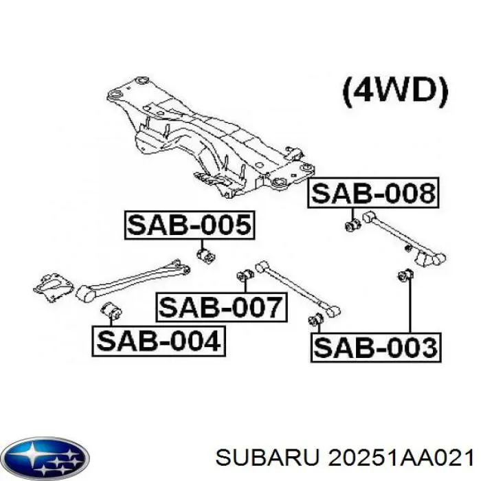 Buje interior del brazo transversal trasero 20251AA021 Subaru