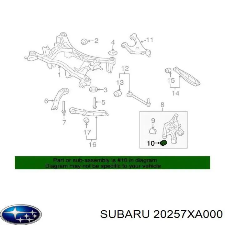Buje de mangueta trasera Subaru 20257XA000