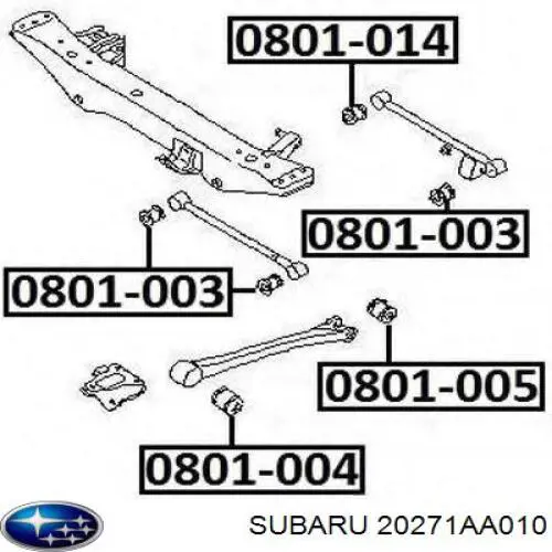 20271AA010 Subaru bloque silencioso trasero brazo trasero trasero