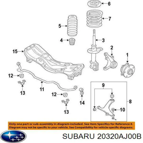 Comprar 20320AJ00B Subaru Soporte del amortiguador delantero