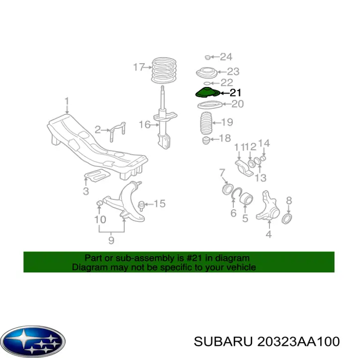 20323AA100 Subaru copa de soporte de resorte superior
