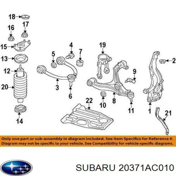 20371AC010 Subaru almohadilla de tope, suspensión trasera