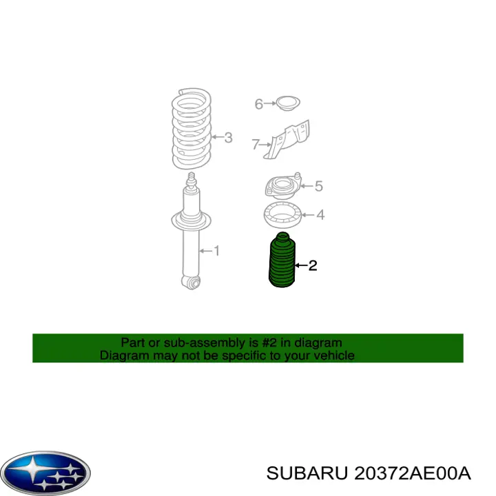 20372AE00A Subaru Guardapolvo del amortiguador trasero