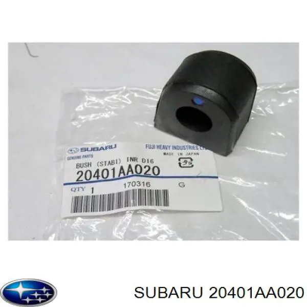 Buje de barra estabilizadora trasera 20401AA020 Subaru