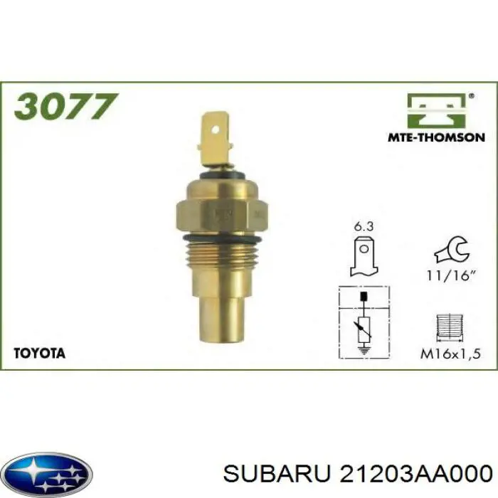 21203AA000 Subaru sensor de temperatura del refrigerante