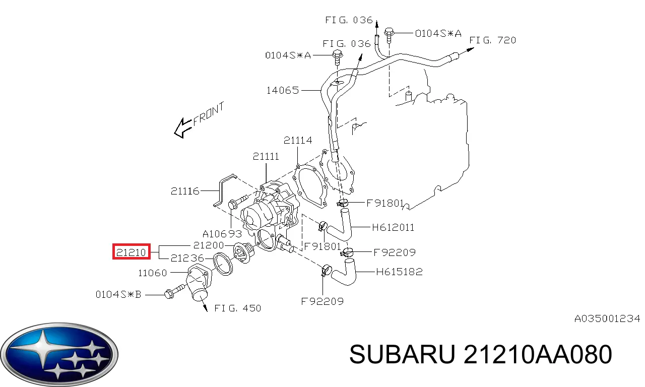 Comprar 21210AA080 Subaru Termostato