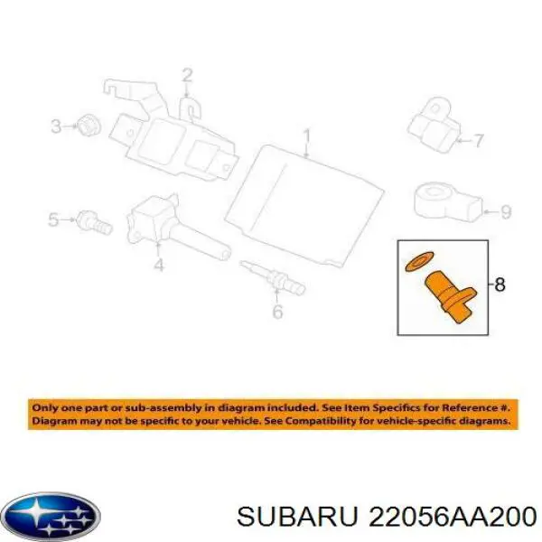 22056AA200 Subaru sensor de posición del árbol de levas