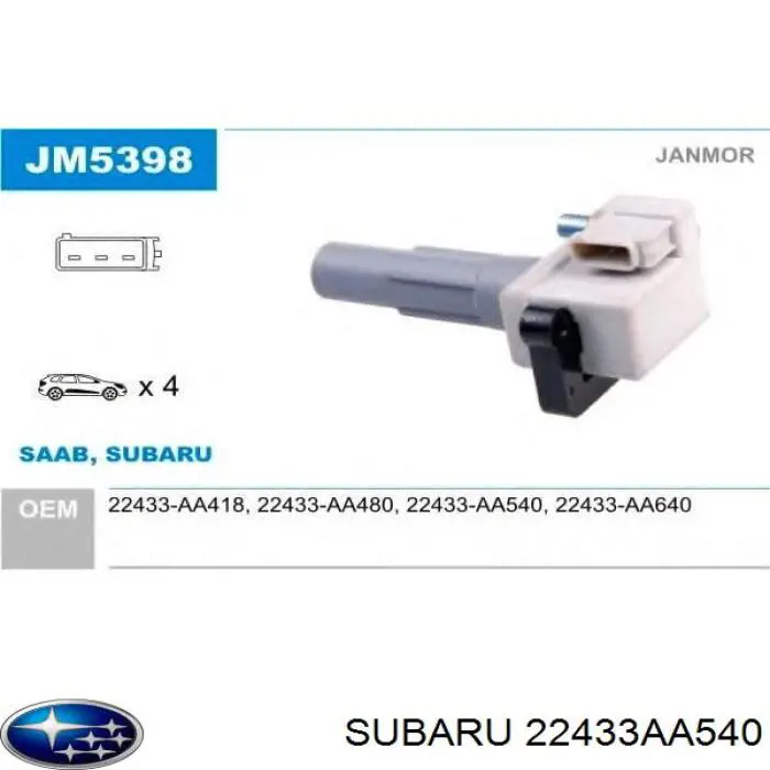 Comprar 22433AA540 Subaru Bobina