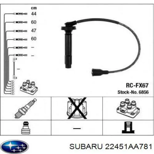 Juego de cables de bujias Subaru 22451AA781 precio, desde 32,27 EUR