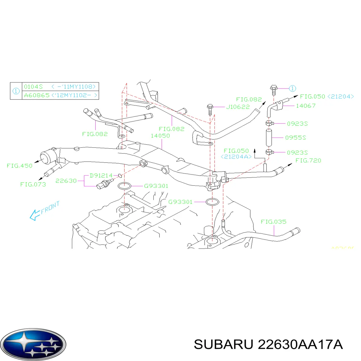Comprar 22630AA17A Subaru Sensor de temperatura de agua