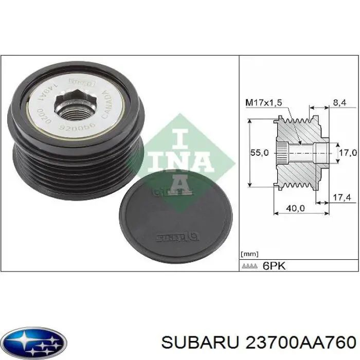 23700AA760 Subaru alternador