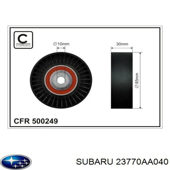 23770AA040 Subaru polea inversión / guía, correa poli v