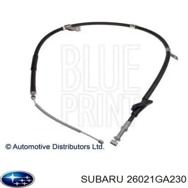 26021GA230 Subaru cable de freno de mano trasero derecho