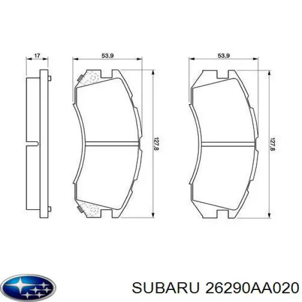 26290AA020 Subaru pastillas de freno delanteras