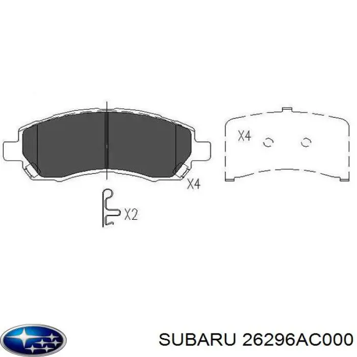 26296AC000 Subaru pastillas de freno delanteras