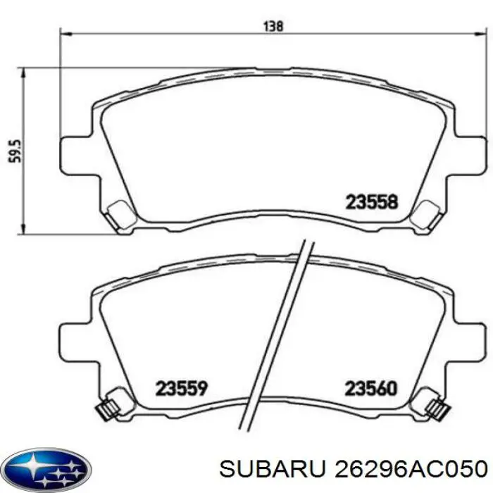 Pastillas de freno delanteras Subaru Legacy 3 BE, BH