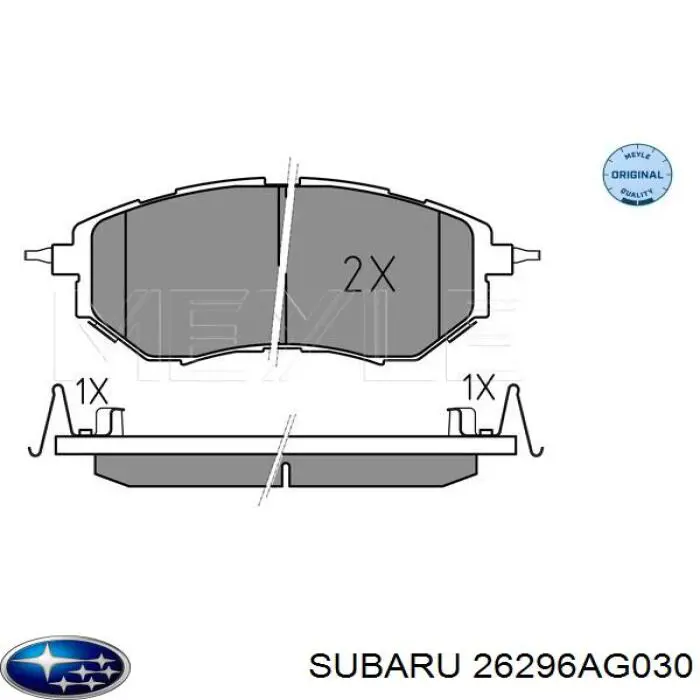 26296AG030 Subaru pastillas de freno delanteras