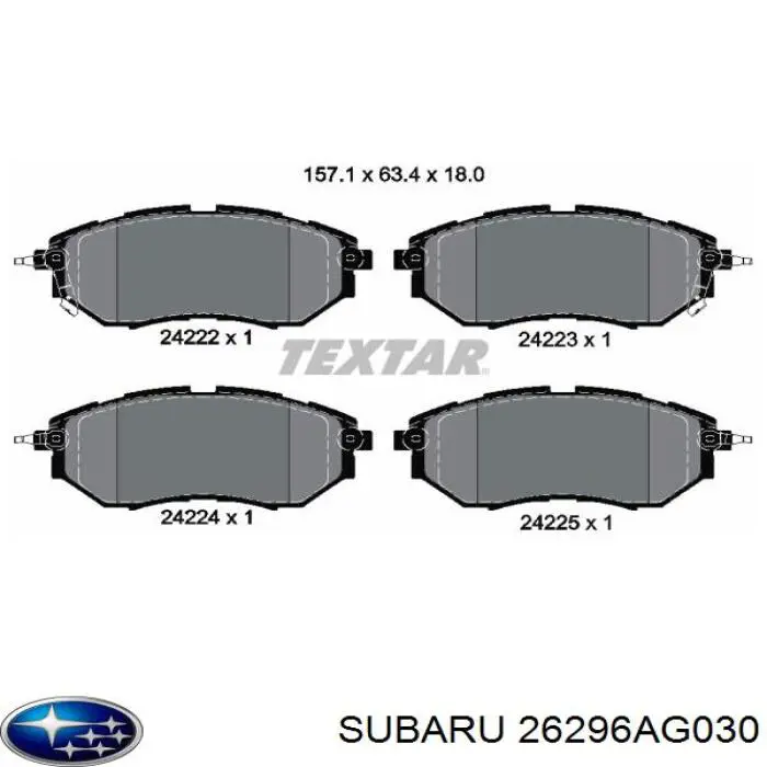 Pastillas freno delanteras Subaru 26296AG030 precio, desde 36,71 EUR